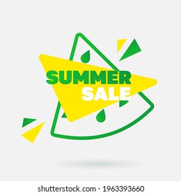 Summer sale. Summer discounts. Watermelon in the form of geometric shapes.