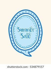 Summer sale doodle speech bubble