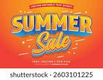 Summer sale editable text effect template. Editable text style effect summer sale theme suitable to celebrate the summer event