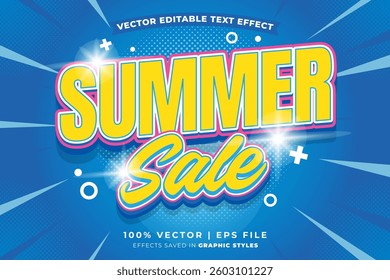 Summer sale editable text effect template. Editable text style effect summer sale theme suitable to celebrate the summer event