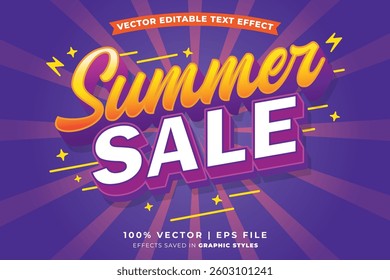 Summer sale editable text effect template. Editable text style effect summer sale theme suitable to celebrate the summer event