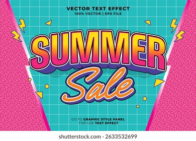Summer sale editable text effect 3D style. Editable font and typography effect summer sale template suitable for summer vibes, holiday, event, festival
