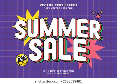 Summer sale editable text effect 3D style. Editable font and typography effect summer sale template suitable for summer vibes, holiday, event, festival