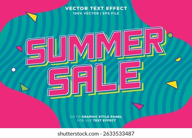 Summer sale editable text effect 3D style. Editable font and typography effect summer sale template suitable for summer vibes, holiday, event, festival