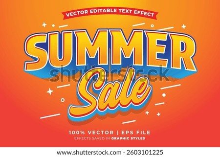 Summer sale editable text effect template. Editable text style effect summer sale theme suitable to celebrate the summer event