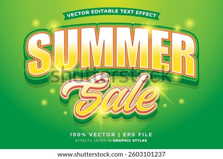 Summer sale editable text effect template. Editable text style effect summer sale theme suitable to celebrate the summer event