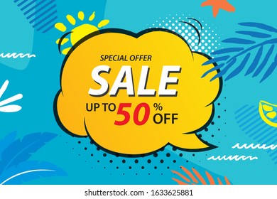 Summer sale emails and banners templates. Vector illustrations for website, posters, brochure, voucher discount, flyers, newsletter designs, ads, promotional background.