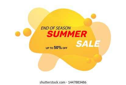 Summer sale end of season banner template liquid shape background vector illustration