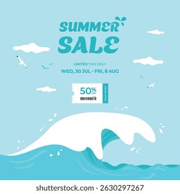 summer sale event illustration template