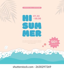 summer sale event illustration template
