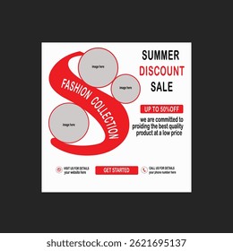 Summer Sale Fashion Social Media Post Design
