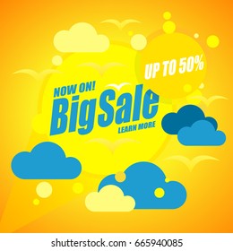 Summer Sale, Up To Fifty Percent - Banner and Poster Design