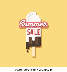 Summer sale. Flat design template.