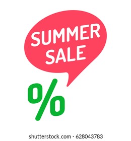 Summer sale. Flat vector icon illustration on white background. Can be used business company.