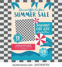 summer sale flyer banner promotion social media post template design