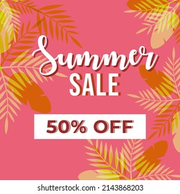 Summer Sale Flyer Design with typographic elements on the background. Vector -Illustration.