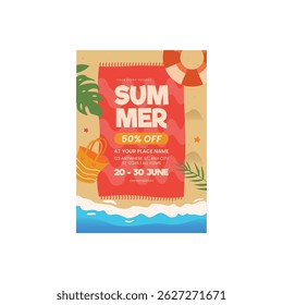 Summer Sale flyer poster template design