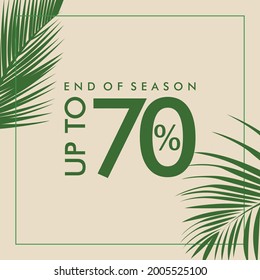Summer sale frame background vector template