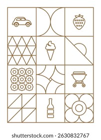 Summer sale geometric shapes line art