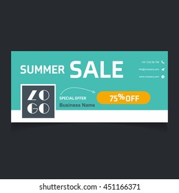 summer sale Green web banner