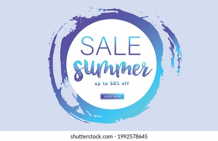 Venta de verano. Borde de fondo. Vector.