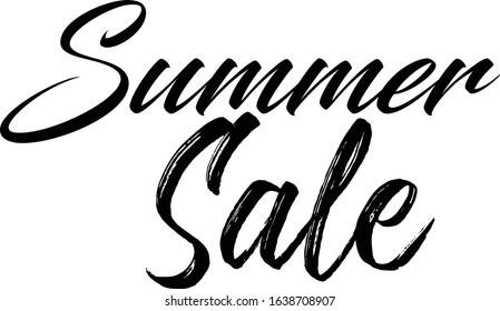Summer sale. Hand drawn lettering for banner/logo/badge/web/poster. Discount time. 
Vector illustration for your business artwork. Isolated on white background.