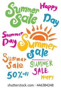 Summer Sale. Hand lettering inspiration vector elements for design.