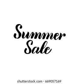 Summer Sale Handwritten Calligraphy. Vector Illustration of Lettering Isolated over White Background.