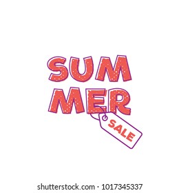 Summer Sale heading design for banner or poster. Sale and Discounts Concept. Vector illustration.