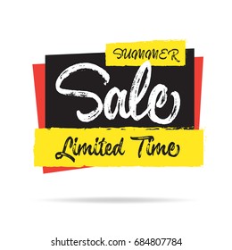 Summer Sale  heading design for banner or poster. Vector illustration.
