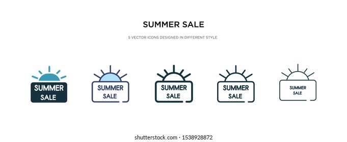 summer sale icon in different style vector illustration. two colored and black summer sale vector icons designed in filled, outline, line and stroke style can be used for web, mobile, ui