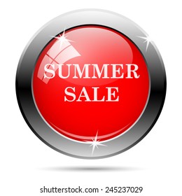 Summer sale icon. Internet button on white background. 