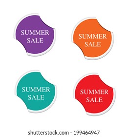 Summer sale icon, round stickers