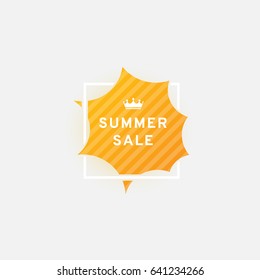 Summer sale icon, vector illustration, website banner