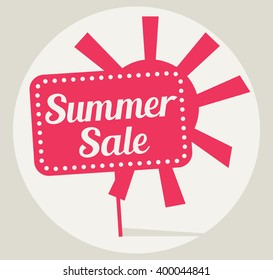 Summer sale icon. Vector retro illustration. 