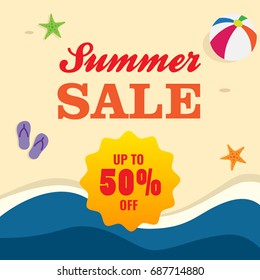 Summer Sale Illustration Banner promotion