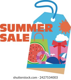 Summer sale illustration inspired by the summer sea and beach