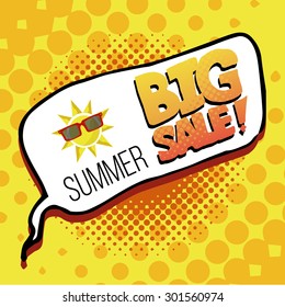 summer sale illustration over color background