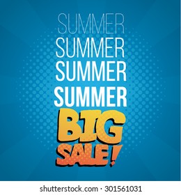 summer sale illustration over color background