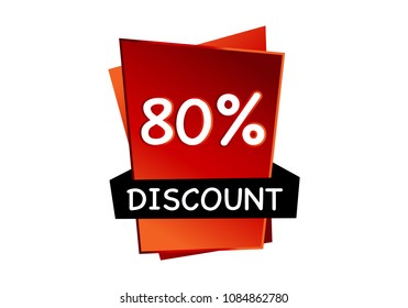 Summer sale isolated vector banner red black gradient color on white background. Special discount label modern icon offer ribbon illustration. Sticker price tag for flyer, invitation, poster, web site