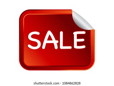 Summer sale isolated vector banner red black gradient color on white background. Special discount label modern icon offer ribbon illustration. Sticker price off tag