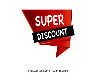 Summer sale isolated vector banner red black gradient color on white background. Special discount label modern icon offer ribbon illustration. Sticker price off tag