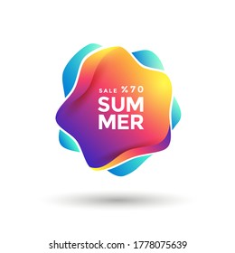 Summer Sale label. Gradient discount icon. Vector illustration