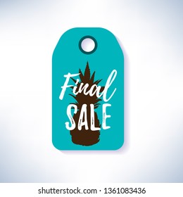 Summer sale label with hand drawn elements. Final sale