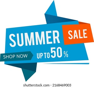 Summer sale label template. Bright promo sticker