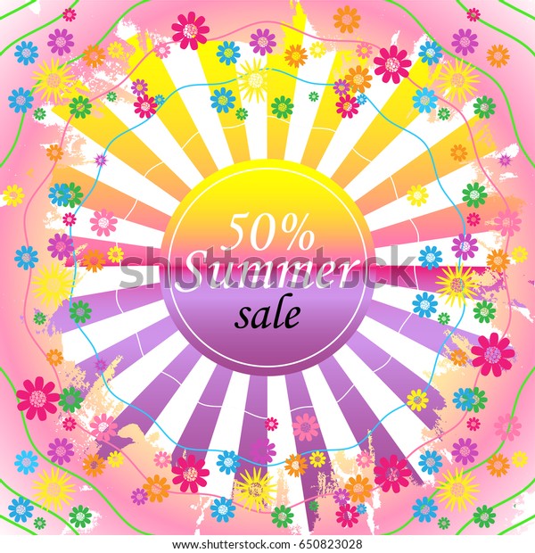 Summer Sale Layout Background Colorful Flowers Backgrounds Images, Photos, Reviews