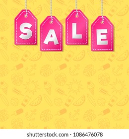 Summer Sale - layout of background with copyspace. Vector.