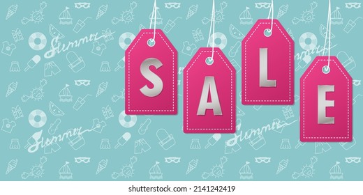 Summer Sale - layout of banner. Vector illustration