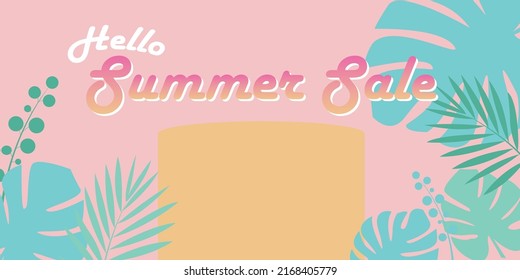 Summer sale leaf tropical vector