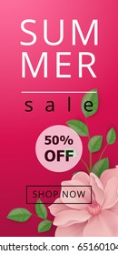 Summer Sale Lettering and Flower